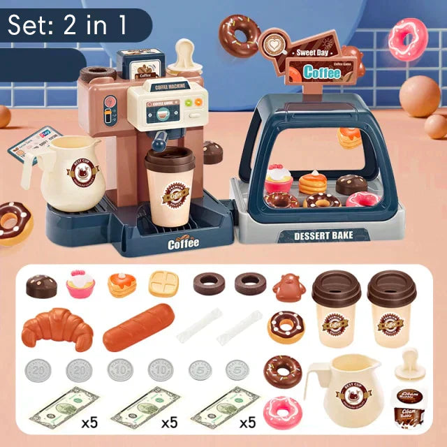 Children s Coffee Station Toy Set Kids Toys Birthday Gift 2 in 1 Little Kidds